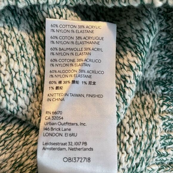 BDG Urban Outfitters Clark Crewneck Sweater Heather Green White M - Picture 8 of 9